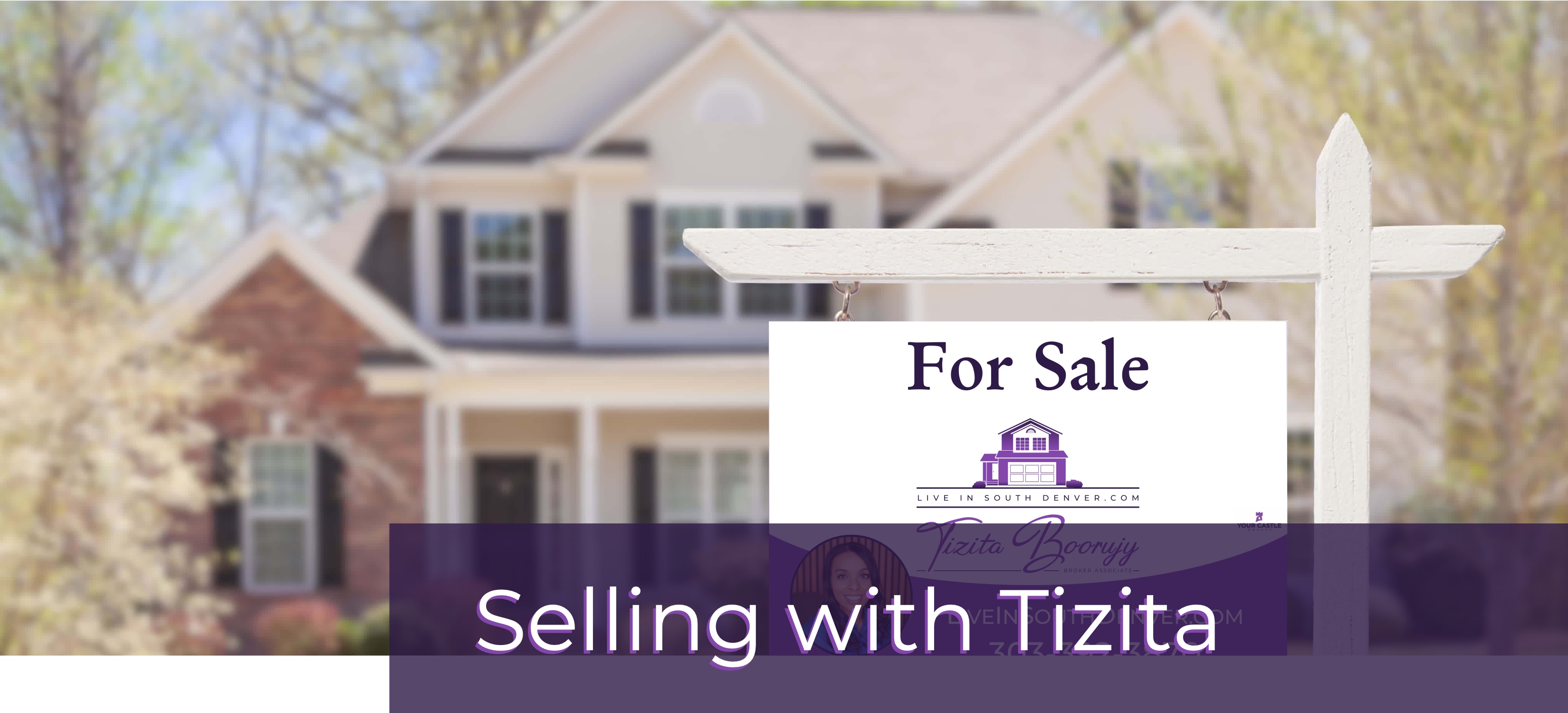 home with For Sale sign with text Selling with Tizita